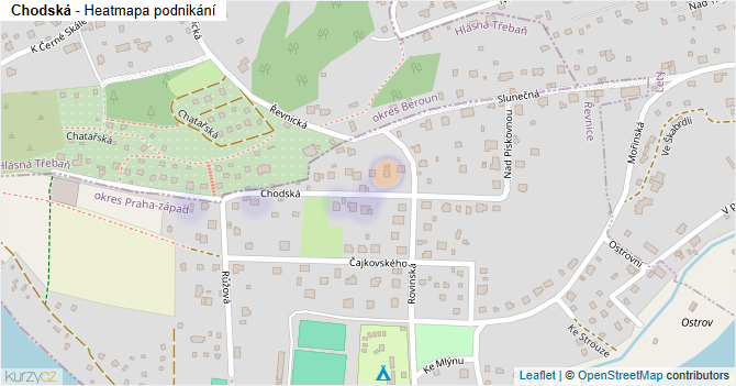 Chodská - mapa podnikání