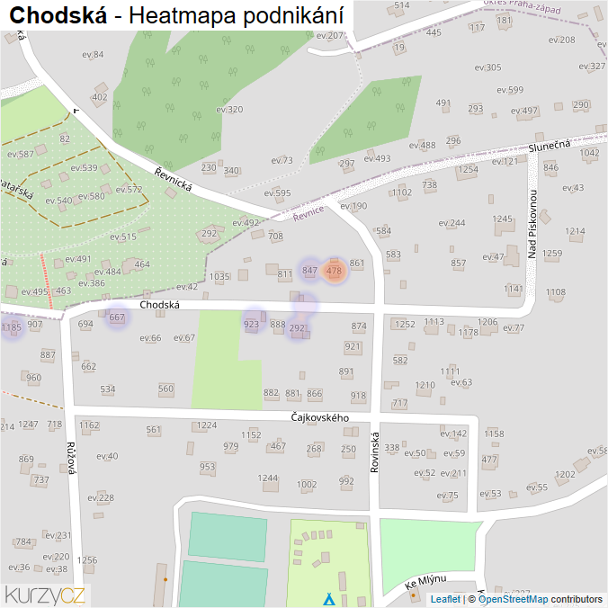 Mapa Chodská - Firmy v ulici.