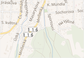 Divadelní v obci Řevnice - mapa ulice