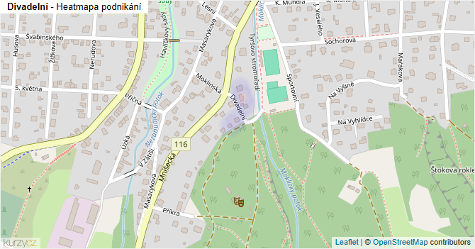 Divadelní - mapa podnikání