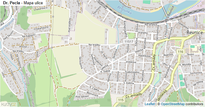 Dr. Pecla - mapa ulice