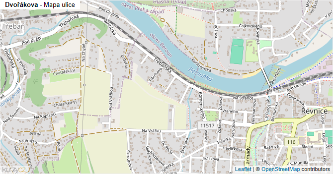 Dvořákova - mapa ulice