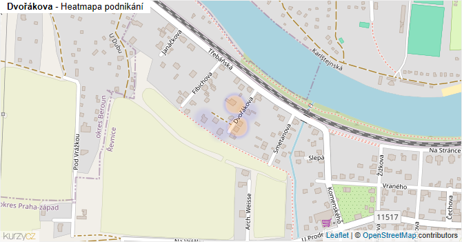 Dvořákova - mapa podnikání