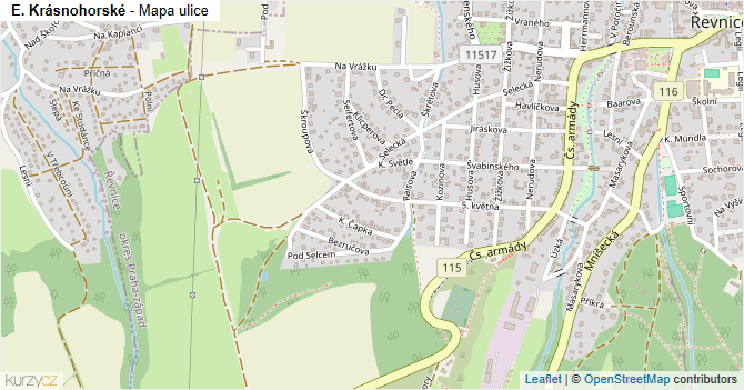 E. Krásnohorské - mapa ulice
