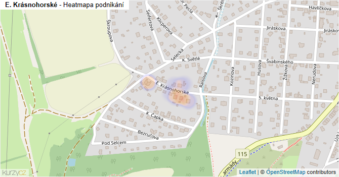 E. Krásnohorské - mapa podnikání