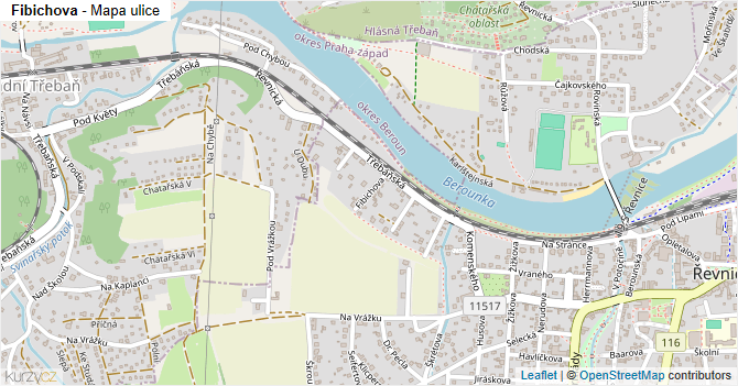 Fibichova - mapa ulice