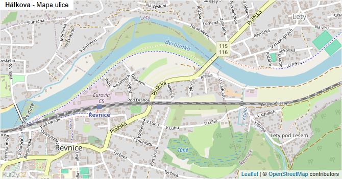 Hálkova - mapa ulice