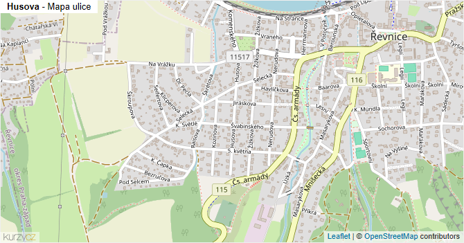 Husova - mapa ulice