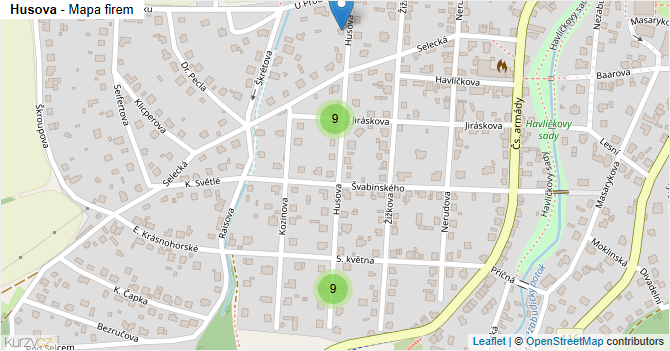 Husova - mapa firem