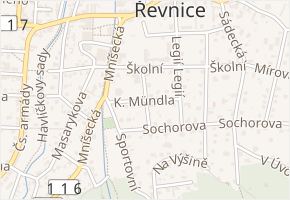 J. Veselého v obci Řevnice - mapa ulice