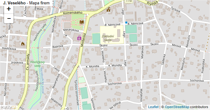 J. Veselého - mapa firem