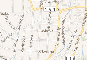 Jiráskova v obci Řevnice - mapa ulice