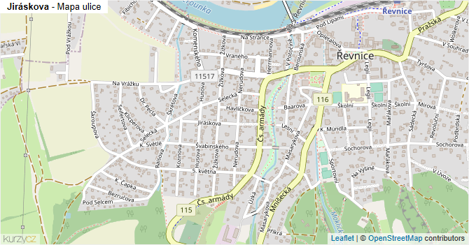 Jiráskova - mapa ulice