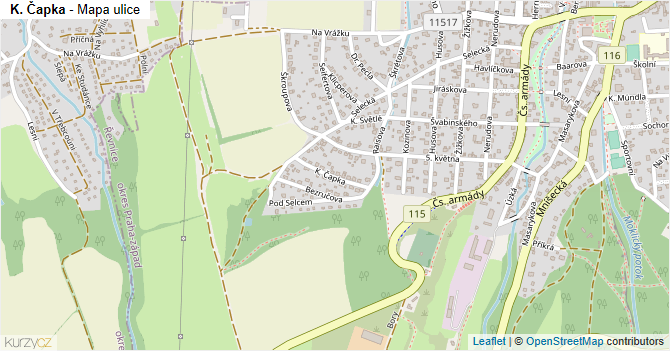K. Čapka - mapa ulice