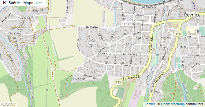 K. Světlé - mapa ulice