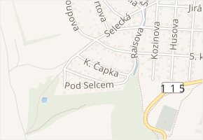 Karla Čapka v obci Řevnice - mapa ulice