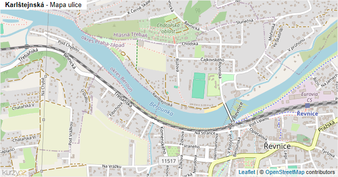 Karlštejnská - mapa ulice