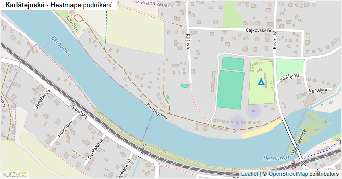 Karlštejnská - mapa podnikání
