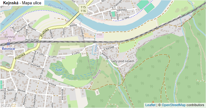 Kejnská - mapa ulice