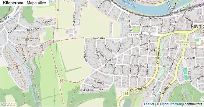 Klicperova - mapa ulice