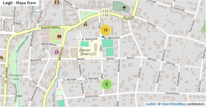 Legií - mapa firem