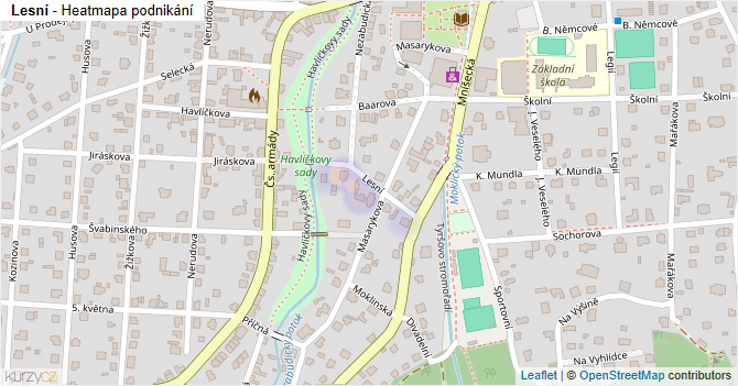 Lesní - mapa podnikání