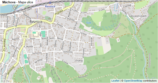 Máchova - mapa ulice