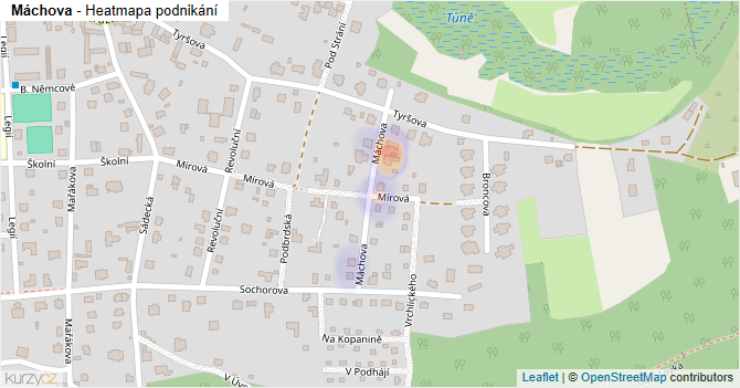Máchova - mapa podnikání