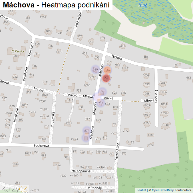 Mapa Máchova - Firmy v ulici.