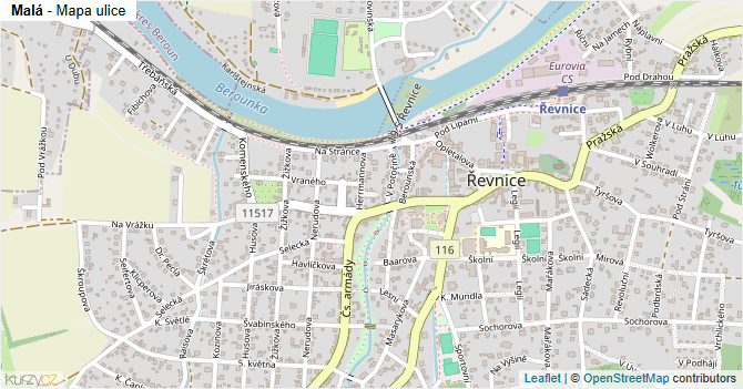 Malá - mapa ulice