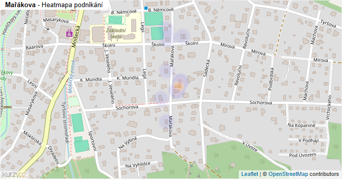 Mařákova - mapa podnikání
