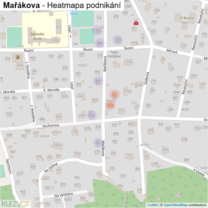 Mapa Mařákova - Firmy v ulici.