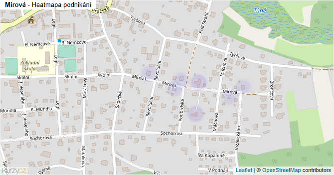 Mírová - mapa podnikání