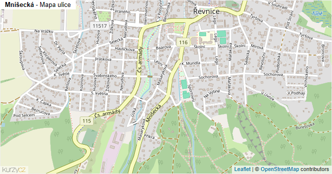 Mníšecká - mapa ulice