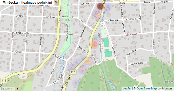 Mníšecká - mapa podnikání