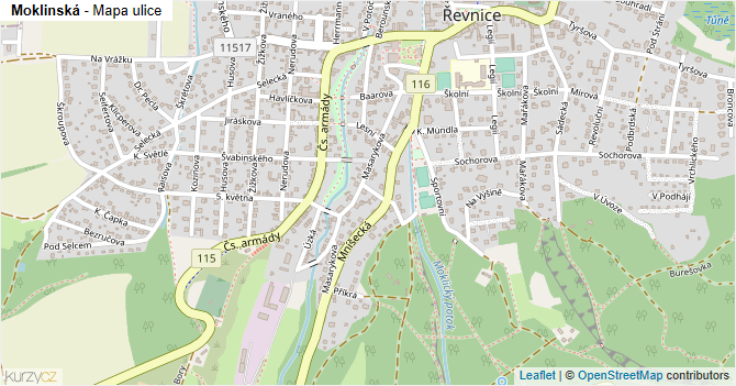 Moklinská - mapa ulice