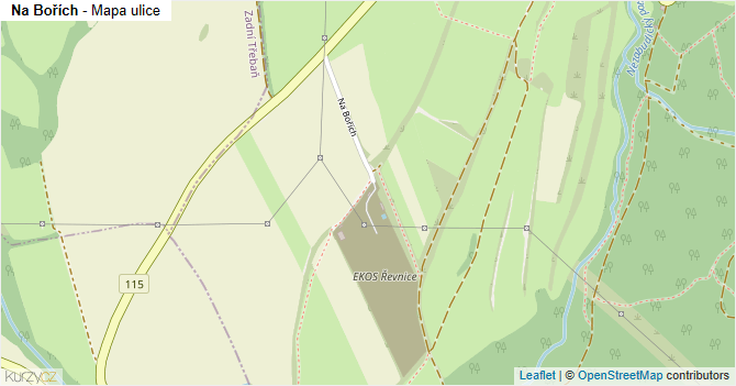 Na Bořích - mapa ulice
