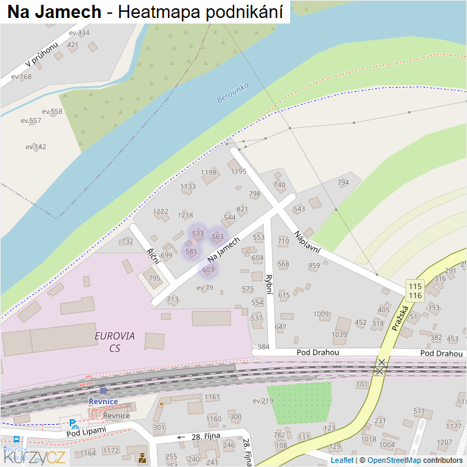 Mapa Na Jamech - Firmy v ulici.