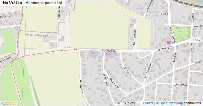 Na Vrážku - mapa podnikání