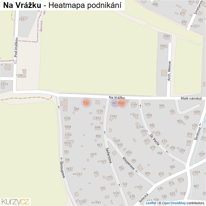 Mapa Na Vrážku - Firmy v ulici.