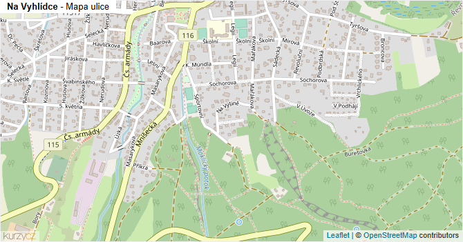 Na Vyhlídce - mapa ulice