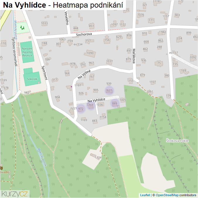 Mapa Na Vyhlídce - Firmy v ulici.