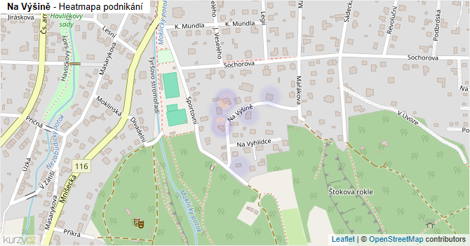 Na Výšině - mapa podnikání
