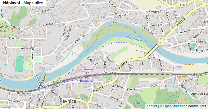 Náplavní - mapa ulice