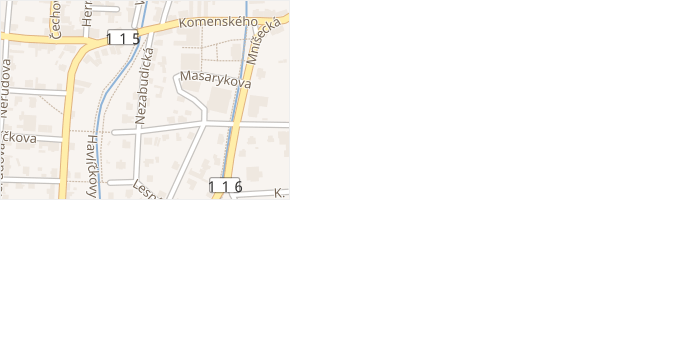 Nezabudická v obci Řevnice - mapa ulice