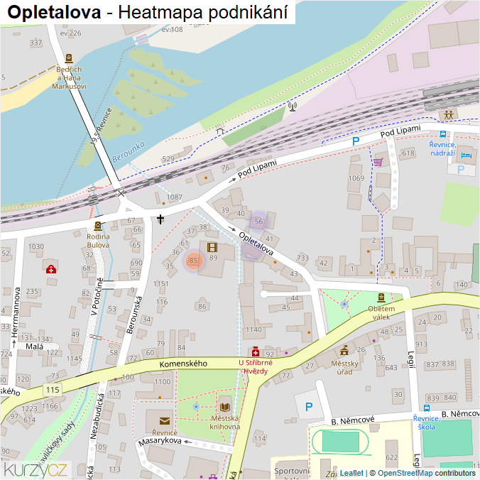 Mapa Opletalova - Firmy v ulici.