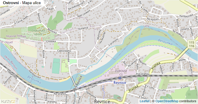 Ostrovní - mapa ulice