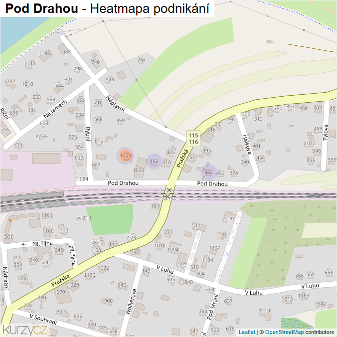 Mapa Pod Drahou - Firmy v ulici.