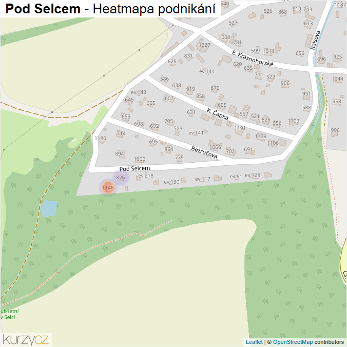 Mapa Pod Selcem - Firmy v ulici.