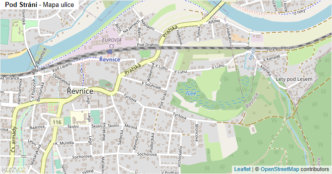 Pod Strání - mapa ulice